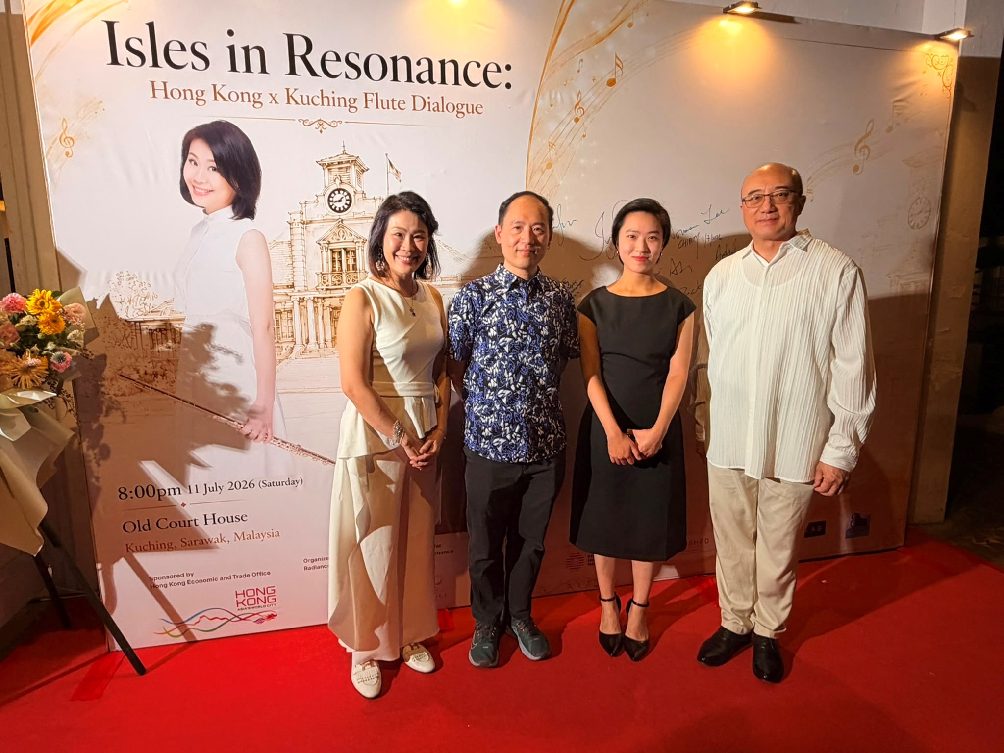 Artists and guests at the Isles in Resonance concert in Kuching