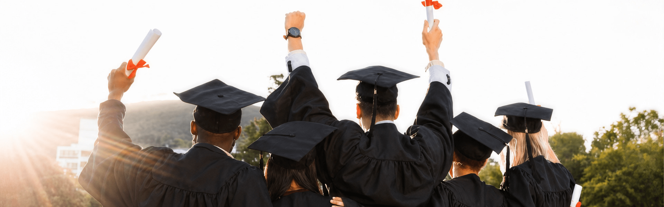 A group of graduating students in Hong Kong seen from behind