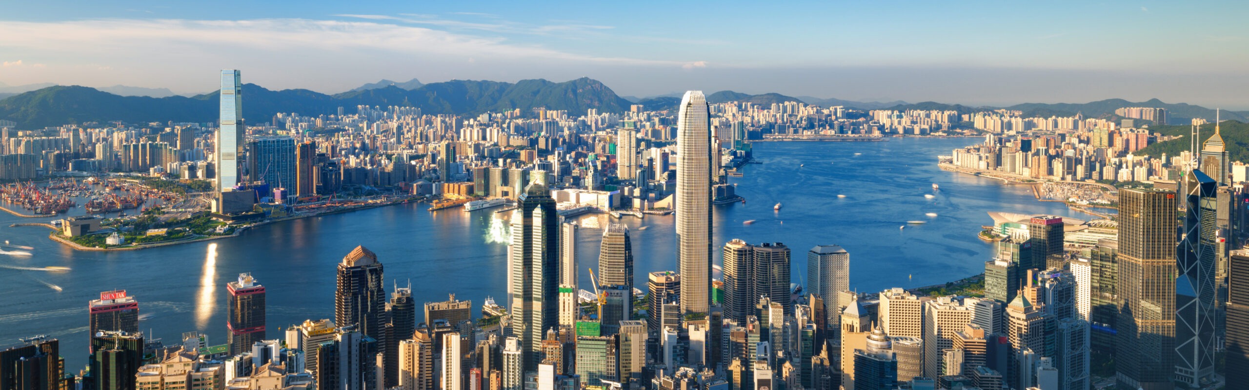 Central business district and Victoria Harbour from The Peak